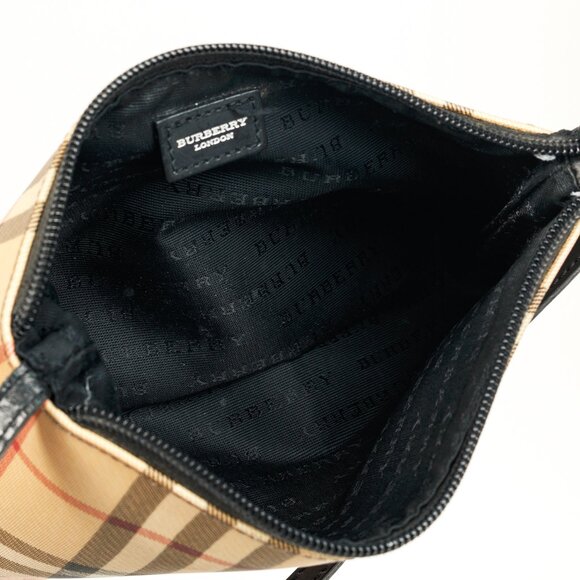 Burberry House Check Coated Canvas Leather-Trim Pouch - Picture 8 of 10